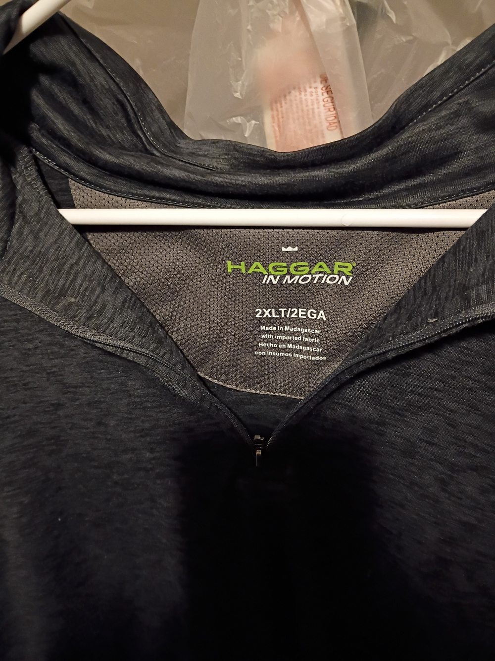 Haggar In Motion Men's Charcoal Gray Quarter-Zip Pullover